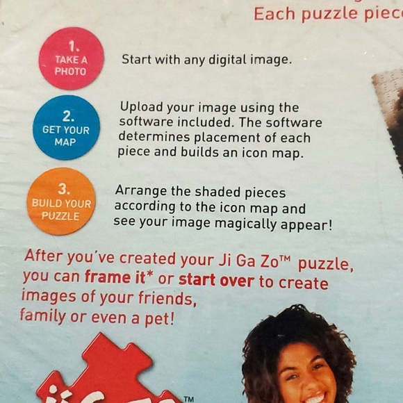 : sealed Hasbro Ji Ga Zo 300 piece puzzle sepia build your own mosaic style - Picture 9 of 11